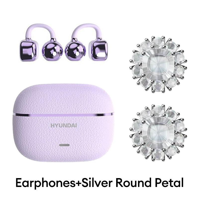 HYUNDAI C03 Clip-On Wireless Headphones with Bluetooth 6.0 for Enhanced Connectivity and Energy Efficiency, Featuring DT6.0 Pulse Directional Technology, 360° ACS Panoramic Sound, IPX5 Waterproof Rating, Ideal for Music and Calls, Ergonomically Designed for Sports Use