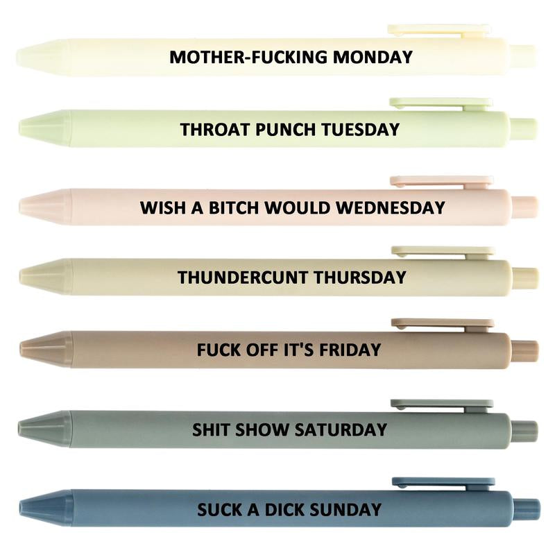 Funny Daily Quotes Grease Pencil Set, 7/9 Counts/Set Daily Funny & Sarcastic Quotes Smooth Writing Pen, Office Stationery & Supplies