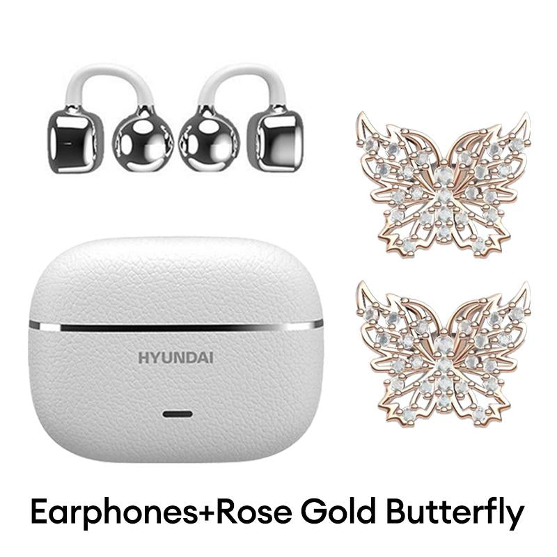 HYUNDAI C03 Clip-On Wireless Headphones with Bluetooth 6.0 for Enhanced Connectivity and Energy Efficiency, Featuring DT6.0 Pulse Directional Technology, 360° ACS Panoramic Sound, IPX5 Waterproof Rating, Ideal for Music and Calls, Ergonomically Designed for Sports Use