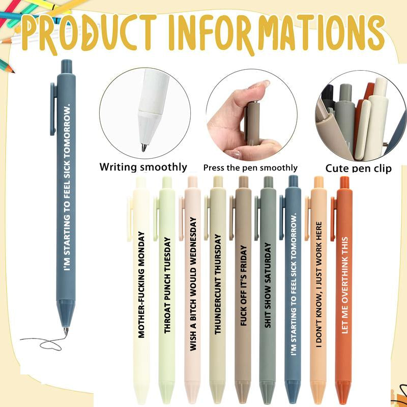 Funny Daily Quotes Grease Pencil Set, 7/9 Counts/Set Daily Funny & Sarcastic Quotes Smooth Writing Pen, Office Stationery & Supplies
