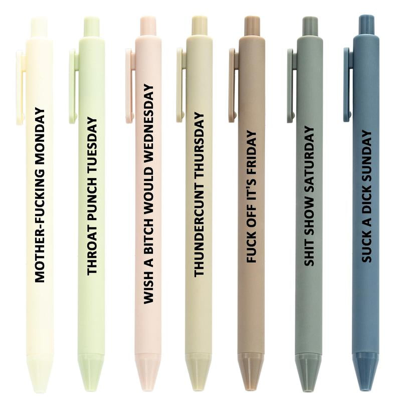 Funny Daily Quotes Grease Pencil Set, 7/9 Counts/Set Daily Funny & Sarcastic Quotes Smooth Writing Pen, Office Stationery & Supplies