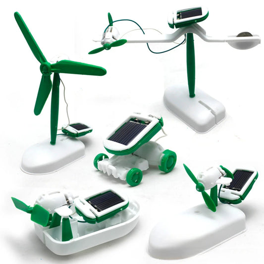 6-in-1 Solar-Powered Robot Kit for Educational DIY Projects: Assemble a Ship, Fan, Windmill, and Car