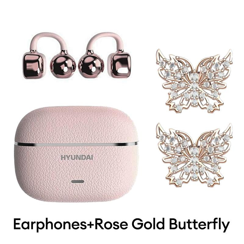 HYUNDAI C03 Clip-On Wireless Headphones with Bluetooth 6.0 for Enhanced Connectivity and Energy Efficiency, Featuring DT6.0 Pulse Directional Technology, 360° ACS Panoramic Sound, IPX5 Waterproof Rating, Ideal for Music and Calls, Ergonomically Designed for Sports Use