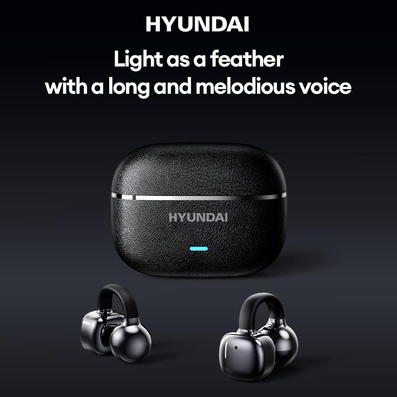 HYUNDAI C03 Clip-On Wireless Headphones with Bluetooth 6.0 for Enhanced Connectivity and Energy Efficiency, Featuring DT6.0 Pulse Directional Technology, 360° ACS Panoramic Sound, IPX5 Waterproof Rating, Ideal for Music and Calls, Ergonomically Designed for Sports Use