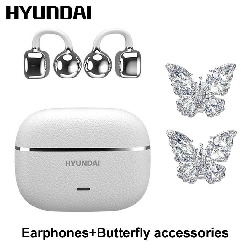 HYUNDAI C03 Clip-On Wireless Headphones with Bluetooth 6.0 for Enhanced Connectivity and Energy Efficiency, Featuring DT6.0 Pulse Directional Technology, 360° ACS Panoramic Sound, IPX5 Waterproof Rating, Ideal for Music and Calls, Ergonomically Designed for Sports Use