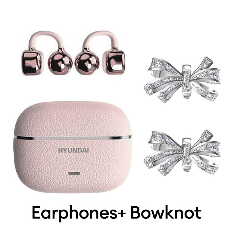HYUNDAI C03 Clip-On Wireless Headphones with Bluetooth 6.0 for Enhanced Connectivity and Energy Efficiency, Featuring DT6.0 Pulse Directional Technology, 360° ACS Panoramic Sound, IPX5 Waterproof Rating, Ideal for Music and Calls, Ergonomically Designed for Sports Use