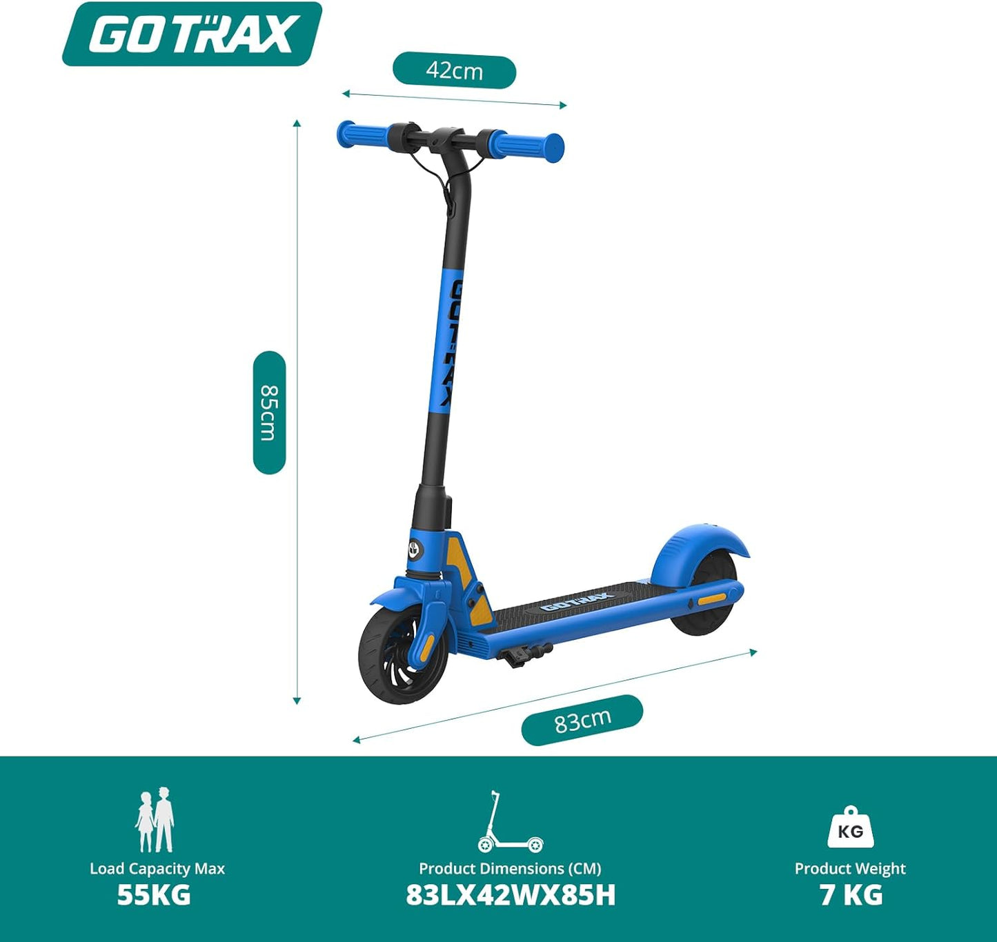 Gotrax GKS Electric Scooter for Kids Ages 6-12, 6inch Solid Tire, Max 6.4km Range & 12km/h by 150w Motor, Aluminum Alloy Frame, UL2272 Certified Approved, Lightweight EScooter Present for Boys Girls