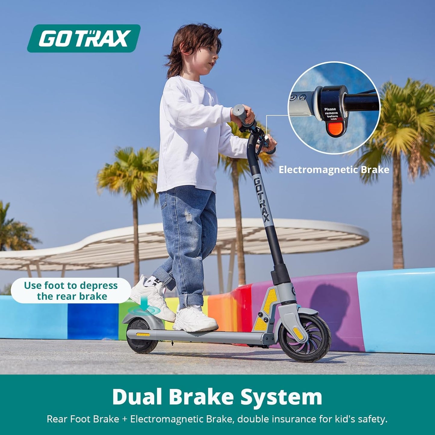 Gotrax GKS Electric Scooter for Kids Ages 6-12, 6inch Solid Tire, Max 6.4km Range & 12km/h by 150w Motor, Aluminum Alloy Frame, UL2272 Certified Approved, Lightweight EScooter Present for Boys Girls