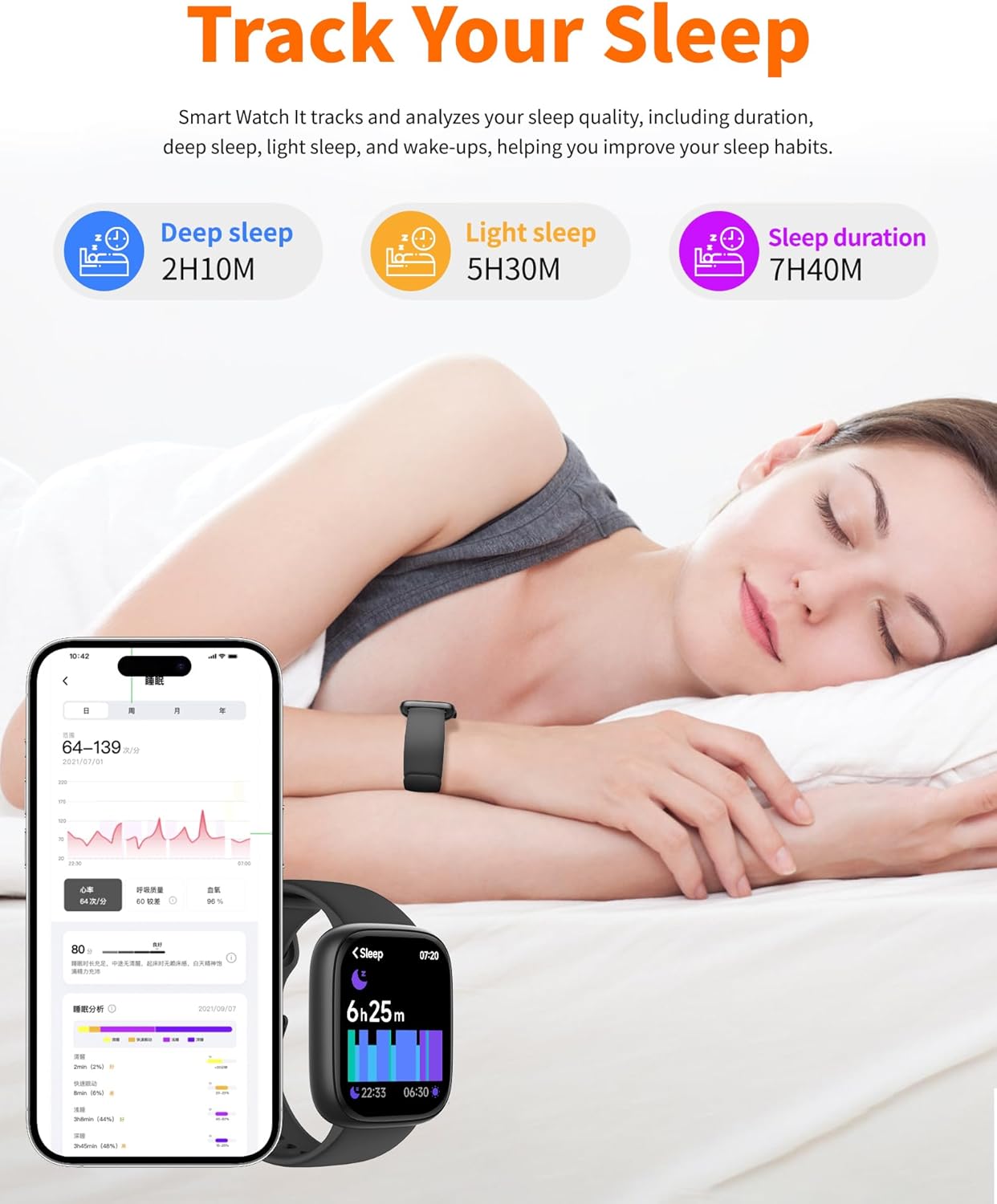 Smart Watch for Men Women, Bluetooth Calling, 1.83" HD Touch Screen Fitness Tracker, 100+ Sports Modes, Heart Rate Sleep Monitor, DIY Dial, IP68 Waterproof, Compatible with Android & iOS