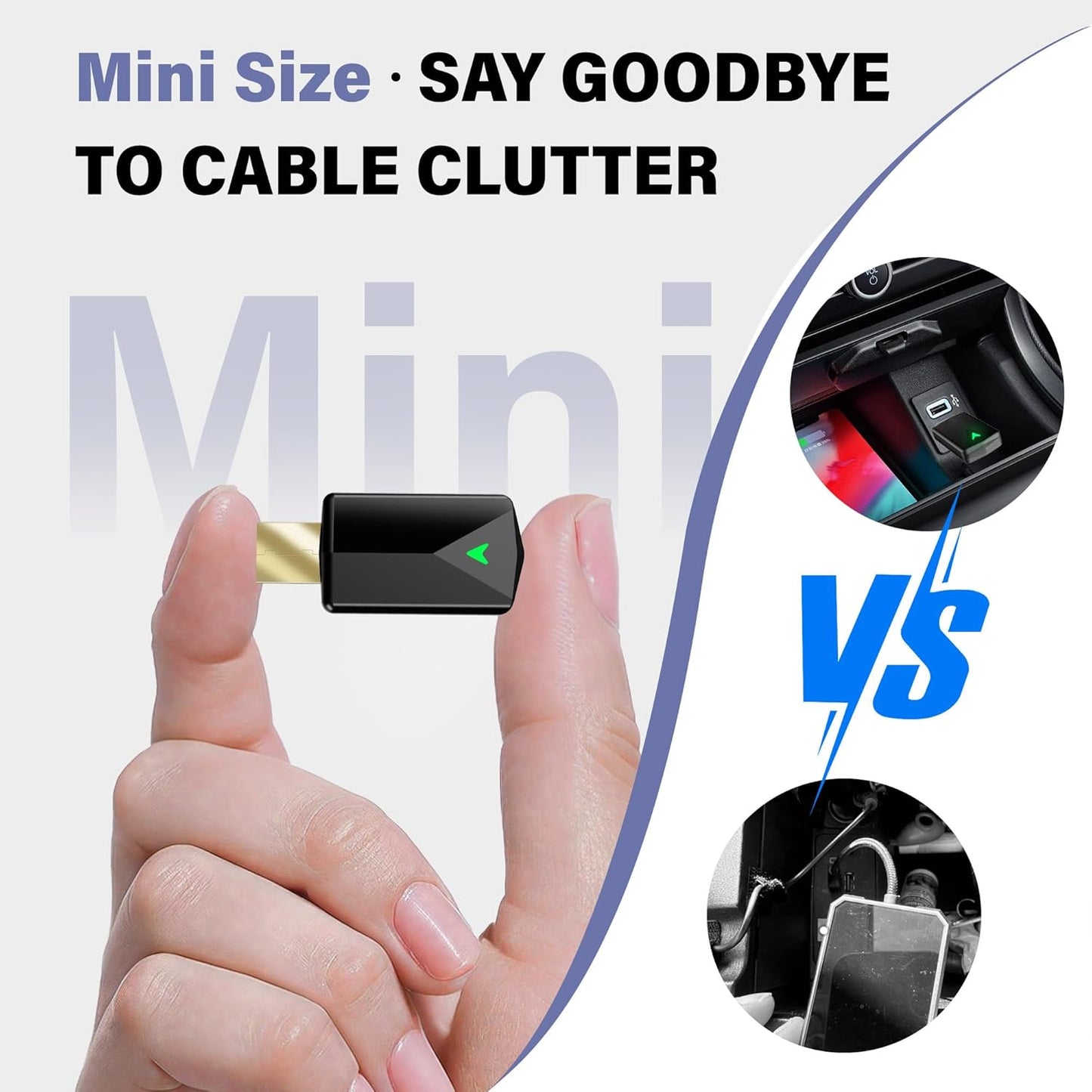 Wireless CarPlay Adapter– Android Auto Wireless Adapter, 5.8GHz Wi-Fi Plug & Play,Mini and Stable iOS 10+/Android 10+, Fast Auto-Connect for Cars 2016+.