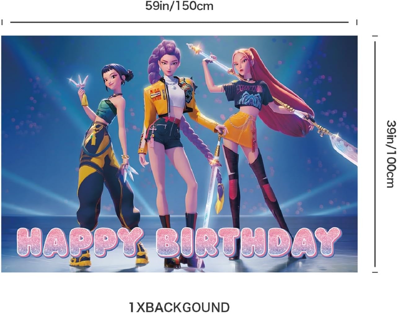 ᴋᴘᴏᴘ ᴅᴇᴍᴏɴ ʜᴜɴᴛᴇʀꜱ Birthday Decorations Demon Movie Rumi Mira Zoey Party Decorations Set for Kid Girls boy