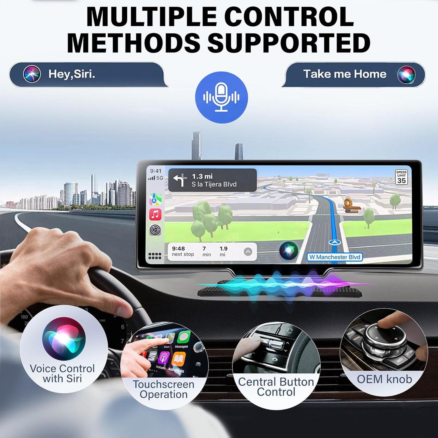 Wireless CarPlay Adapter– Android Auto Wireless Adapter, 5.8GHz Wi-Fi Plug & Play,Mini and Stable iOS 10+/Android 10+, Fast Auto-Connect for Cars 2016+.