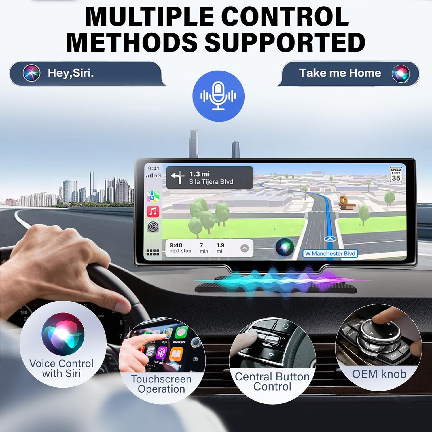 Wireless CarPlay Adapter– Android Auto Wireless Adapter, 5.8GHz Wi-Fi Plug & Play,Mini and Stable iOS 10+/Android 10+, Fast Auto-Connect for Cars 2016+.