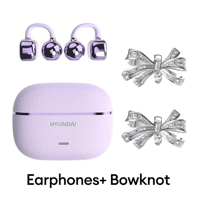 HYUNDAI C03 Clip-On Wireless Headphones with Bluetooth 6.0 for Enhanced Connectivity and Energy Efficiency, Featuring DT6.0 Pulse Directional Technology, 360° ACS Panoramic Sound, IPX5 Waterproof Rating, Ideal for Music and Calls, Ergonomically Designed for Sports Use