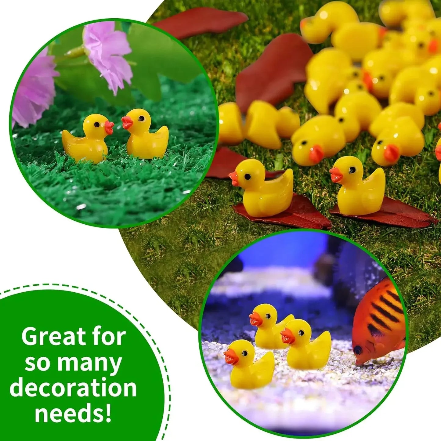 100/200Pc/Set Mini Resin Ducks Tiny Duck Miniature Figures Bulk Little Duck Charms for Party, DIY Micro Landscape Decorations