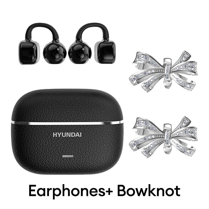 HYUNDAI C03 Clip-On Wireless Headphones with Bluetooth 6.0 for Enhanced Connectivity and Energy Efficiency, Featuring DT6.0 Pulse Directional Technology, 360° ACS Panoramic Sound, IPX5 Waterproof Rating, Ideal for Music and Calls, Ergonomically Designed for Sports Use