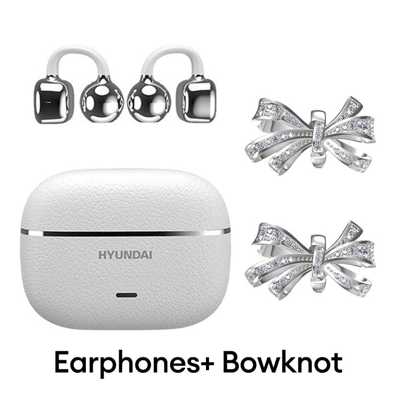 HYUNDAI C03 Clip-On Wireless Headphones with Bluetooth 6.0 for Enhanced Connectivity and Energy Efficiency, Featuring DT6.0 Pulse Directional Technology, 360° ACS Panoramic Sound, IPX5 Waterproof Rating, Ideal for Music and Calls, Ergonomically Designed for Sports Use