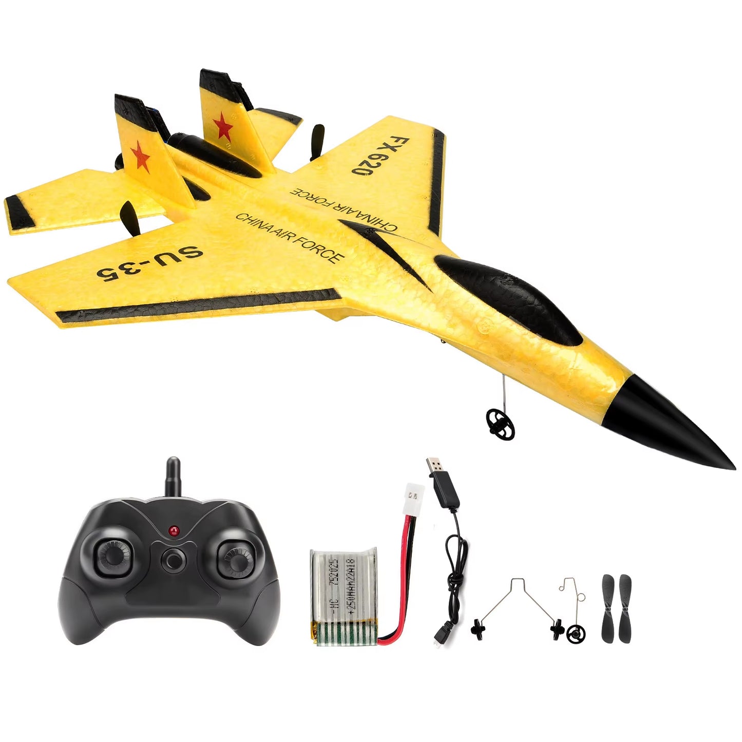 SU35 RC Plane FX620 FX820 2.4G Remote Control Glider with LED Lights - Foam Aircraft Toy for Children Gifts