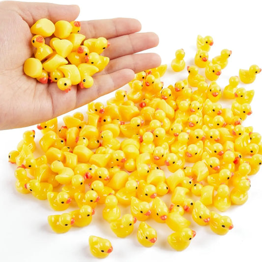 100/200Pc/Set Mini Resin Ducks Tiny Duck Miniature Figures Bulk Little Duck Charms for Party, DIY Micro Landscape Decorations